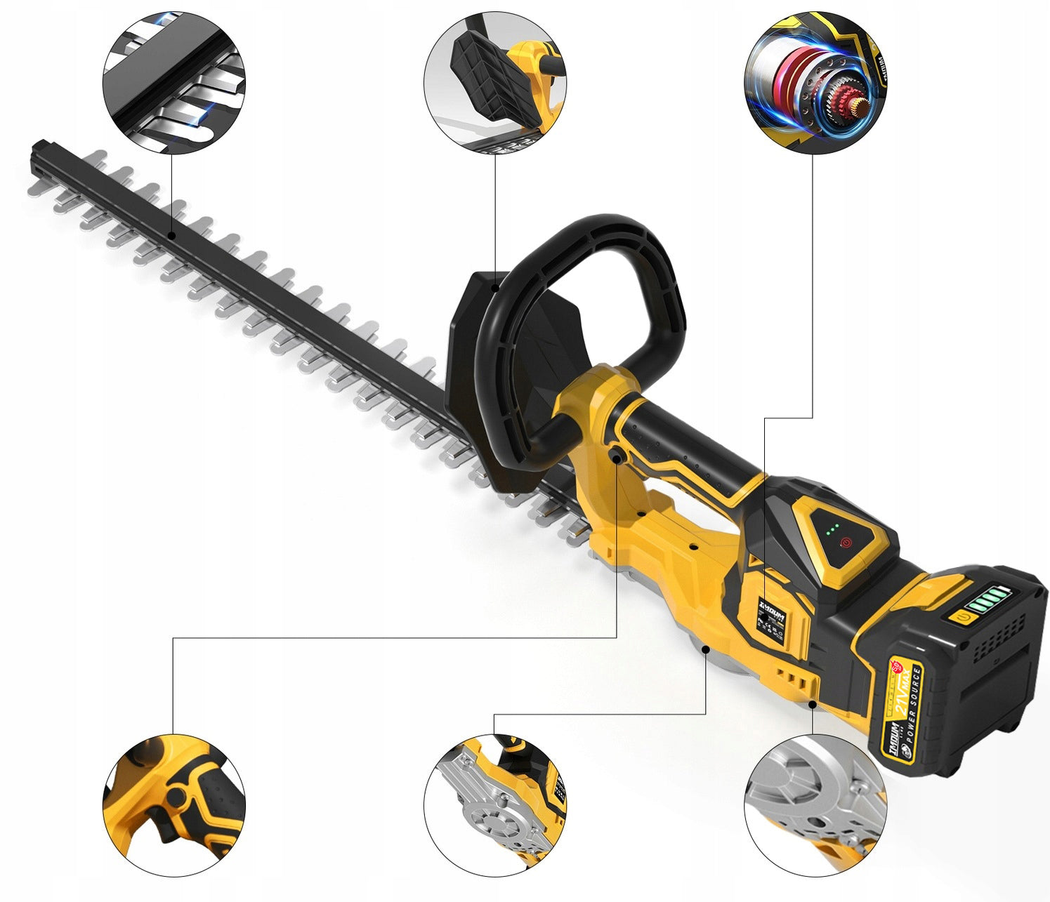 HEDGE TRIMMERS CORDLESS FOR SHRUBS IMOUM BATTERY 5.0AH SET Packaging status original