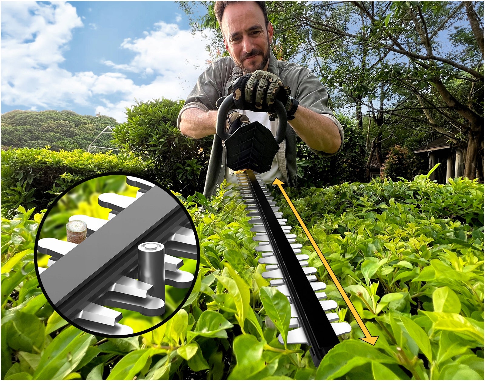 HEDGE TRIMMERS CORDLESS FOR SHRUBS IMOUM BATTERY 5.0AH SET Working length 50 cm