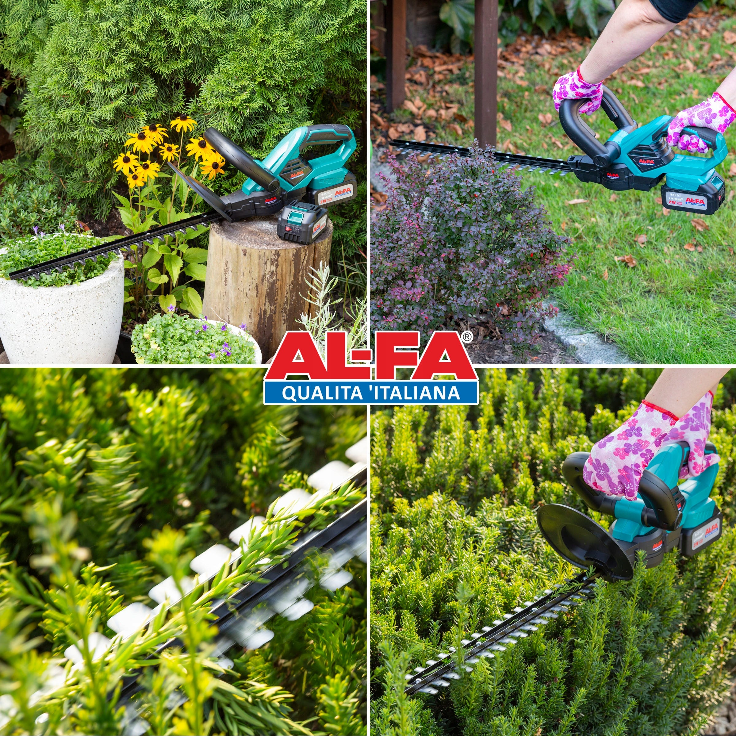 HEDGE TRIMMERS CORDLESS Garden Shears Cutting Shrubs 2 BATTERIES Working length 45 cm