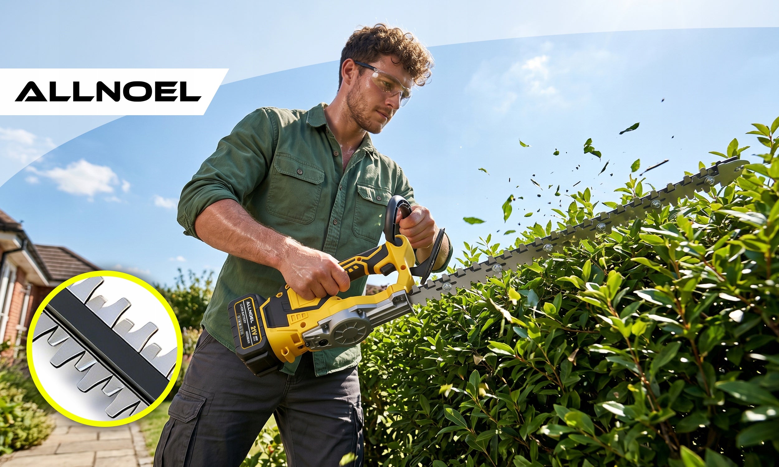 HEDGE TRIMMERS FOR SHRUBS 2x RECHARGEABLE BATTERY 4.0AH SET Battery voltage 21 V