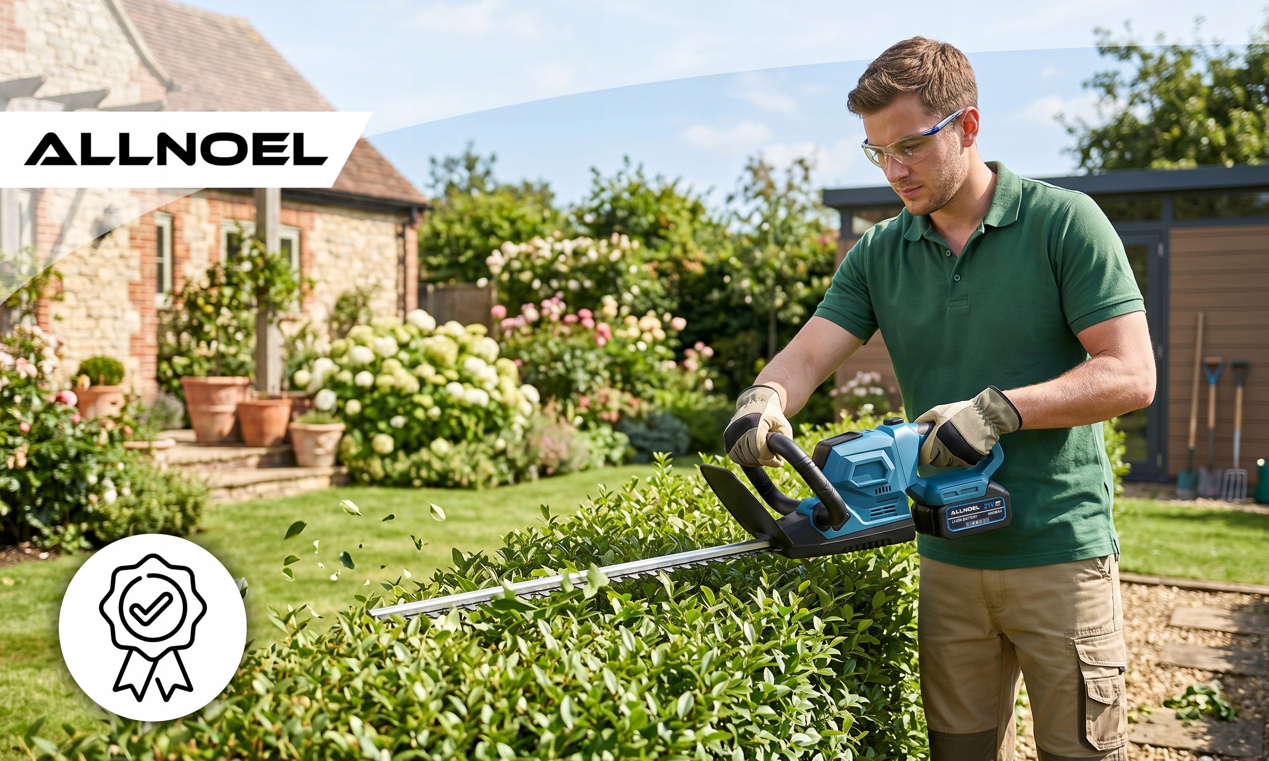 HEDGE TRIMMERS FOR SHRUBS 2x RECHARGEABLE BATTERY 4.0AH SET Manufacturer code Nożyce do żywopłotu YPT-LL-500 bezszczotkowe