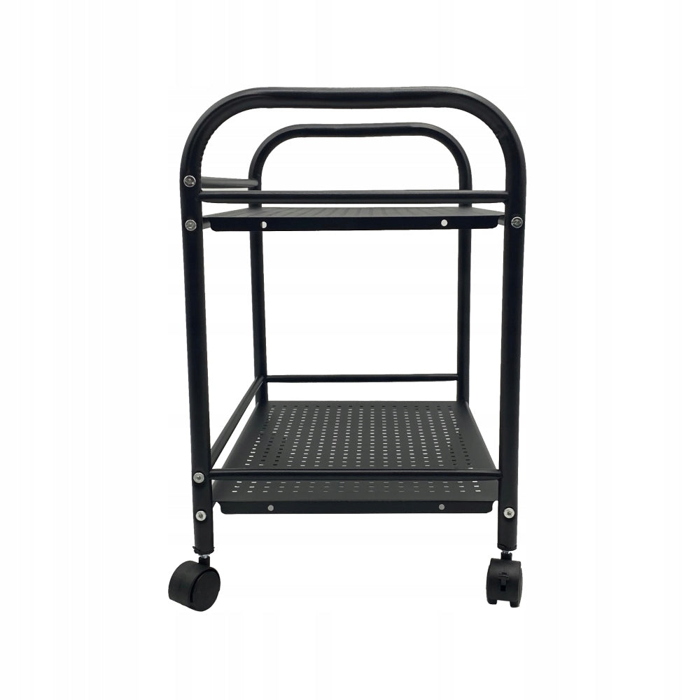 HELPER COSMETIC TABLE HAIRDRESSER TROLLEY FOR SALON METAL 2 SHELVES BLACK EAN (GTIN) 5904734115335