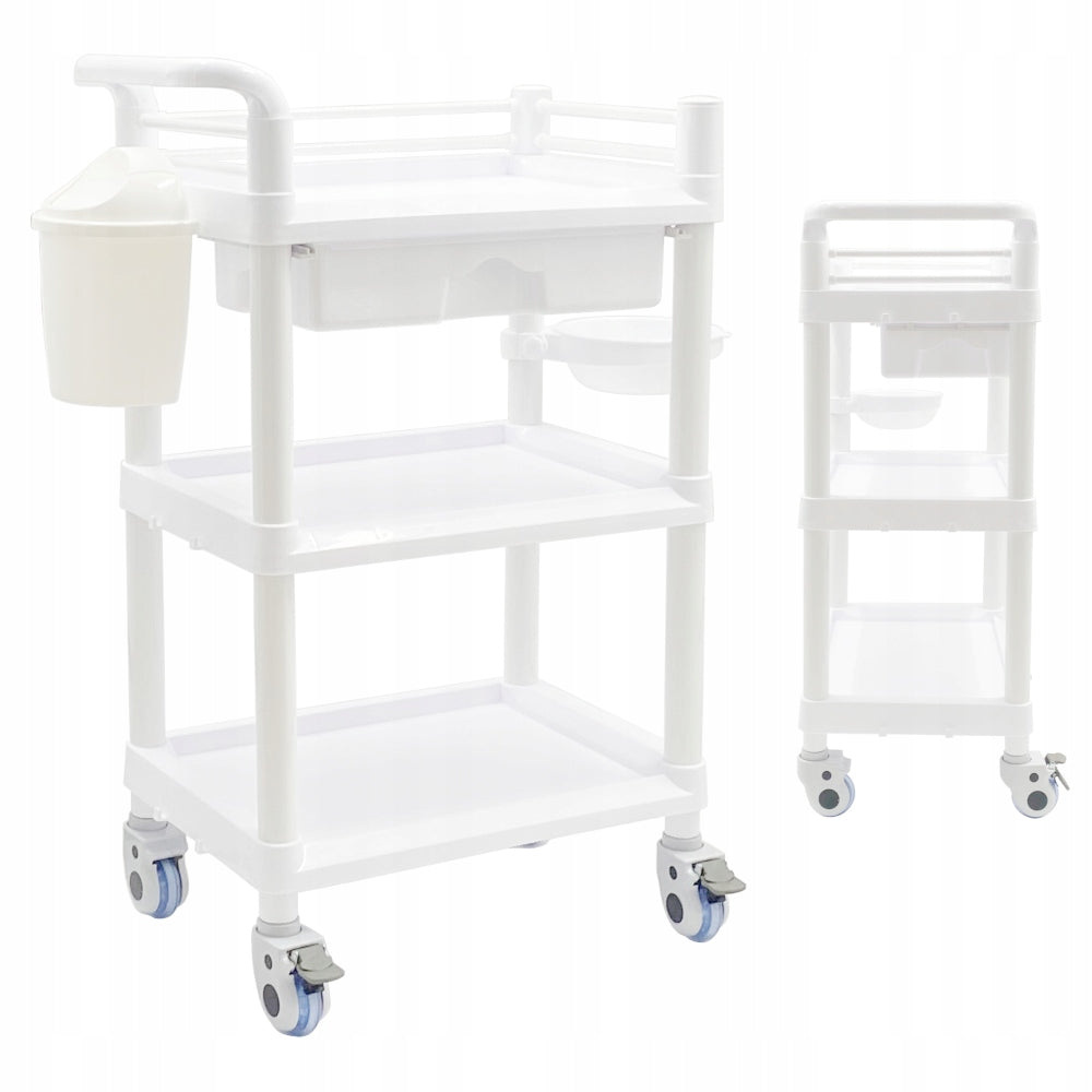 HELPER COSMETIC TABLE HAIRDRESSER TROLLEY FOR SPA SALON BOOKCASE 3 SHELVES W1