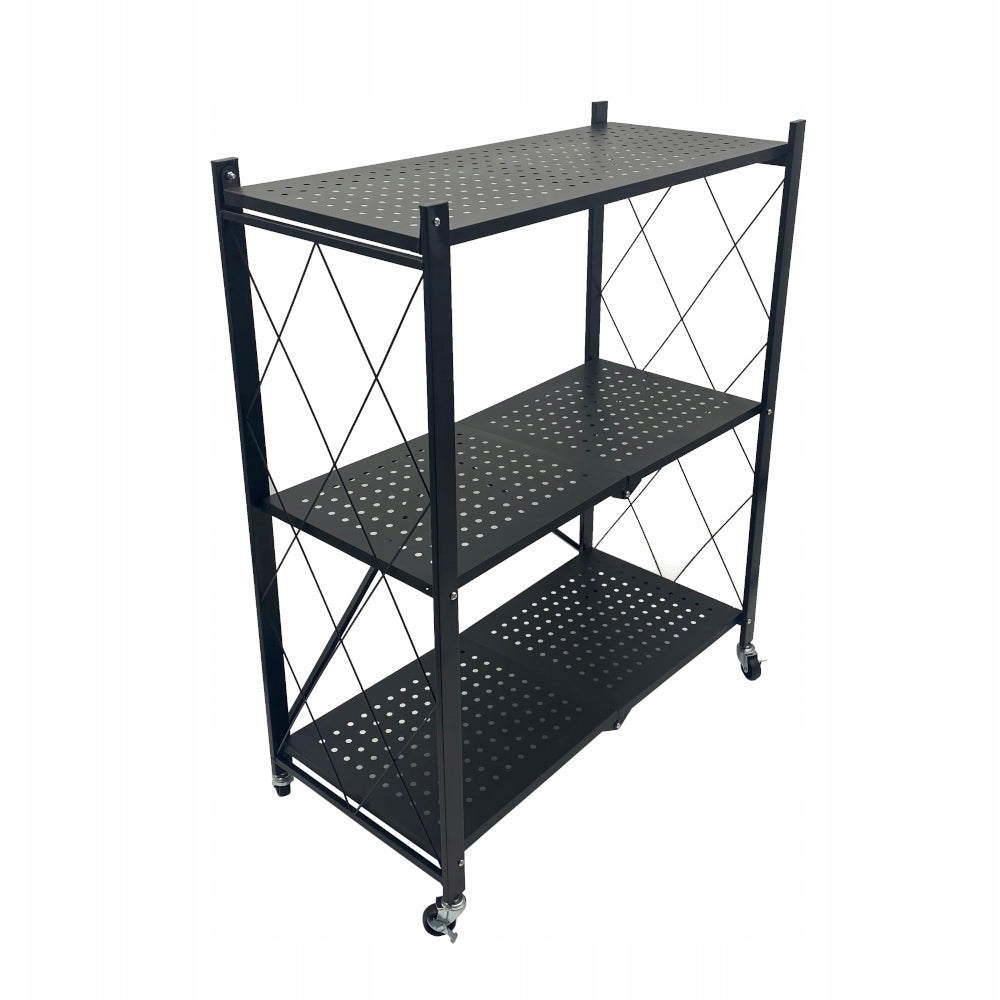 HELPER HAIRDRESSER COSMETIC TABLE ON WHEELS 3 SHELVES METAL FOLDING EAN (GTIN) 5904734115397