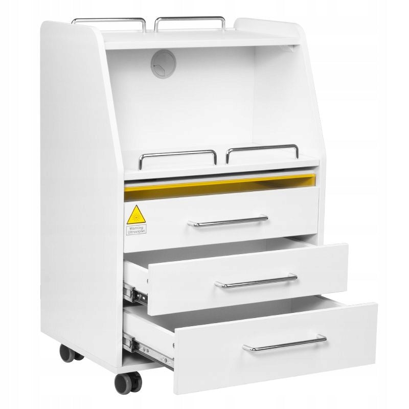 HELPER PODIATRY TROLLEY COSMETIC WHITE CABINET WITH DRAWERS WHEELS