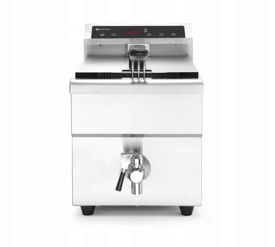 HENDI Adjustable induction fryer 8 L, 3,5 kW with tap and display