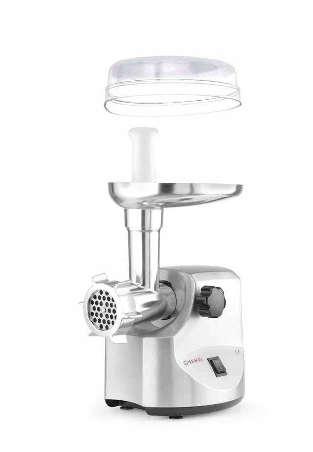 HENDI Meat wolf 400W with two strainers Ø 65,8 mm with 4 and 7mm holes Dominant color silver/gray