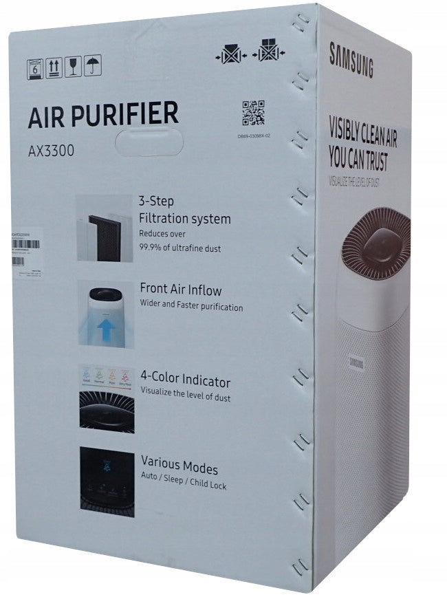 HEPA Air Purifier Samsung AX34R3020WW Removes Odors 34m² Medical device no