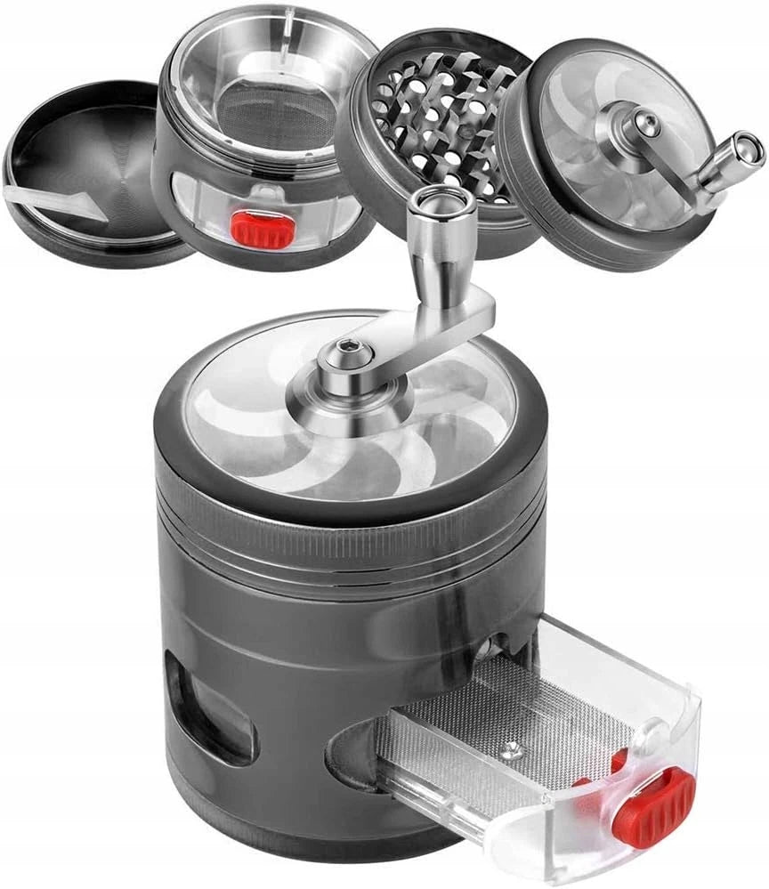 HERB GRINDER WITH CRANK, SPICE GRINDER WITH CINNAMON SCRAPER Packaging status original
