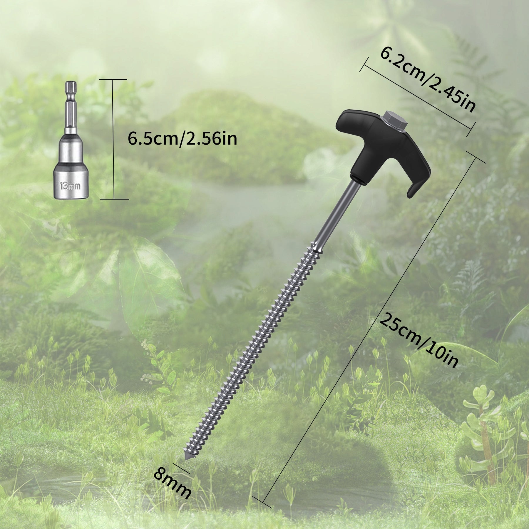 HERRING TENT PINS SCREWED 25cm 12pcs Metal Set Manufacturer code Śledzie do Namiotu eveped