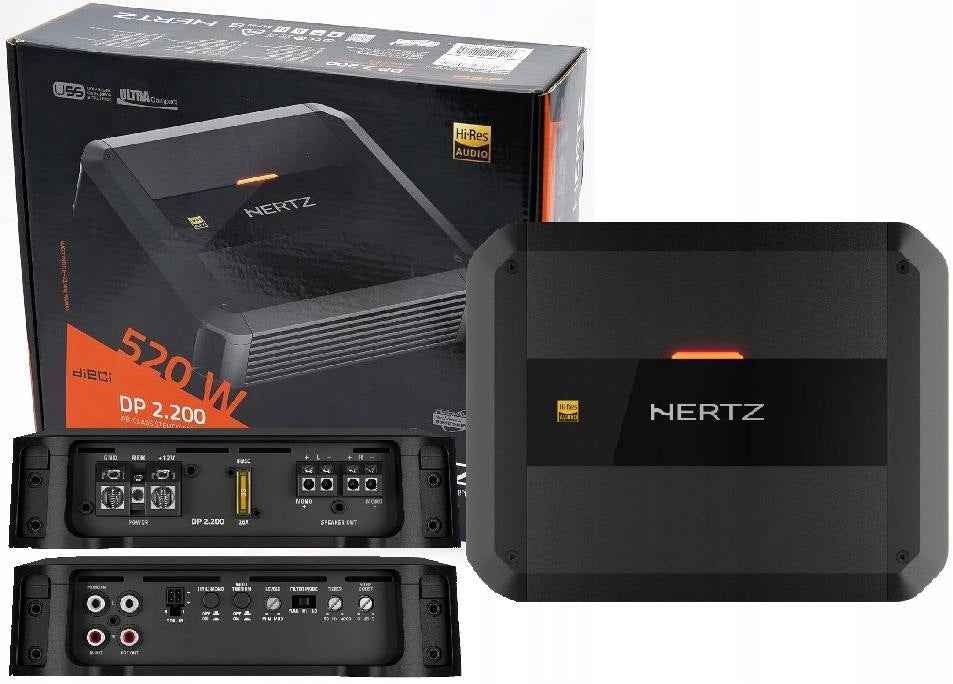 HERTZ DP 2.200 - CAR AMPLIFIER / 260W - 2 CHANNEL Packaging status original
