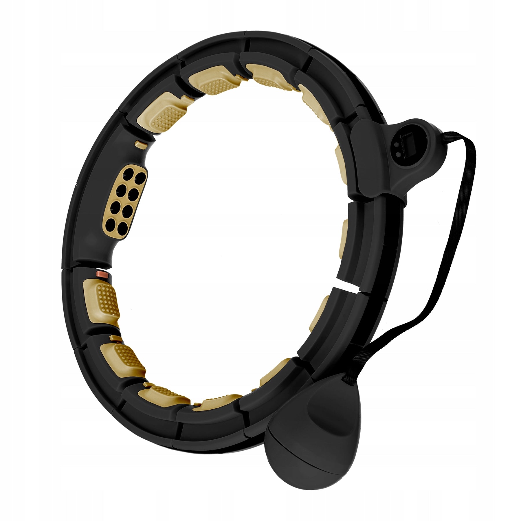 HHM13 NEW HULA HOOP BLACK/GOLD WITH MAGNETS AND WEIGHT + COUNTER HMS