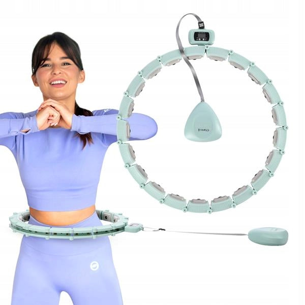 HHM14 HULA HOOP GREEN WITH MAGNETS AND WEIGHT + COUNTER HMS Color green