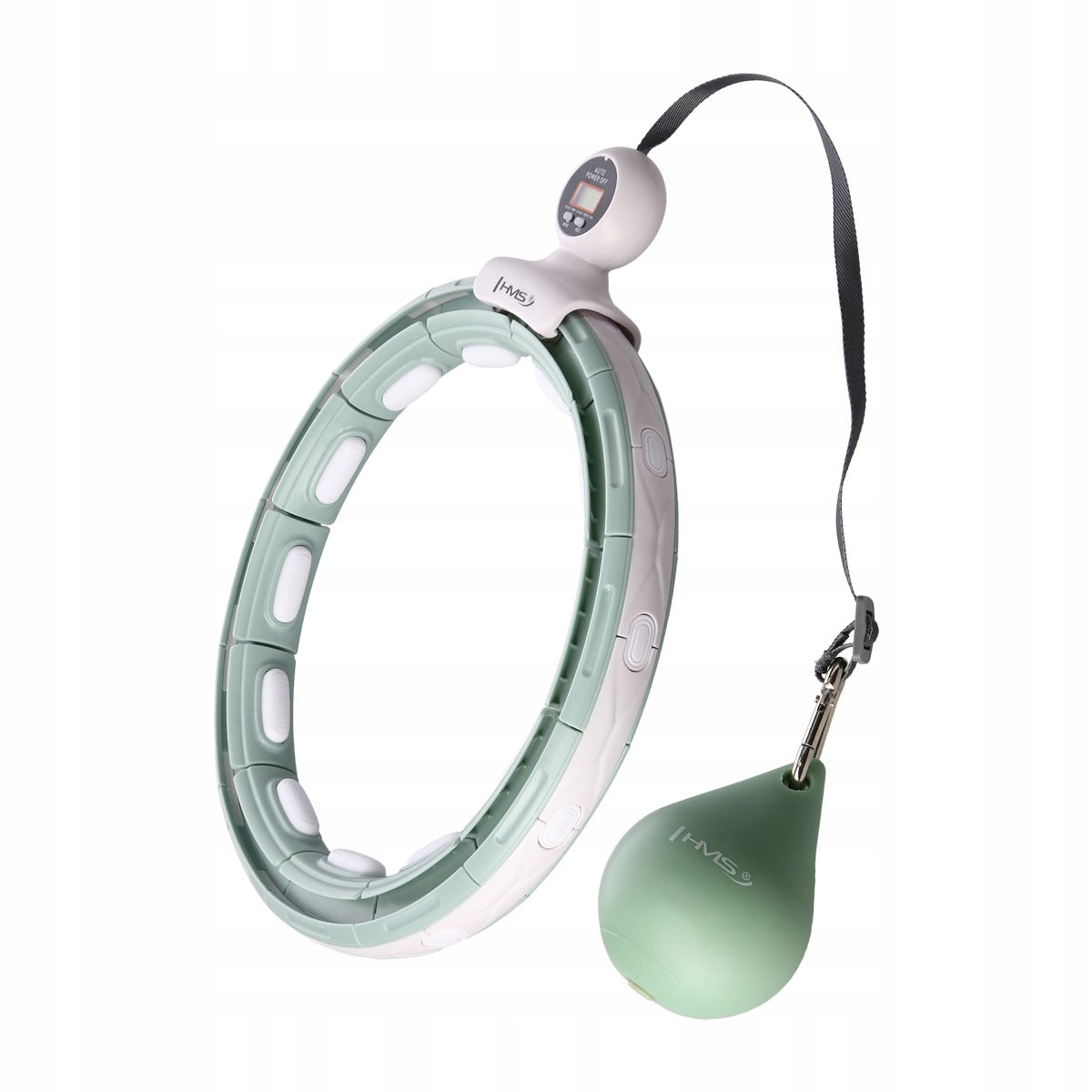 HHM15 HULA HOOP GREEN WITH MAGNET AND WEIGHT + COUNTER HMS