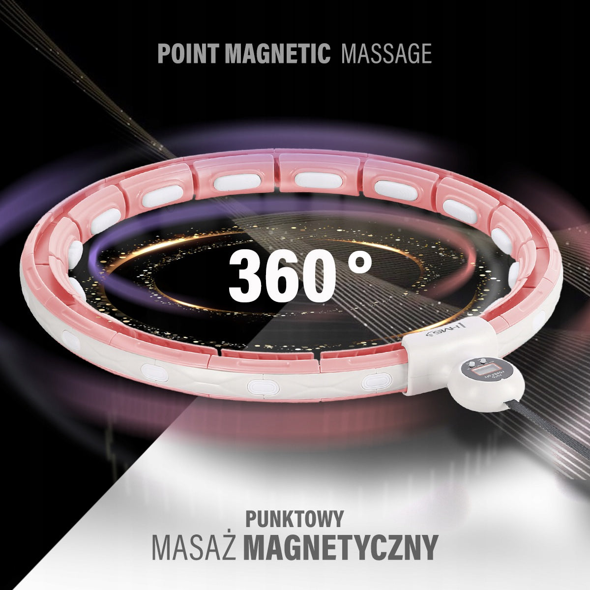 HHM15 HULA HOOP PINK WITH MAGNET AND WEIGHT + COUNTER HMS Diameter 44 cm