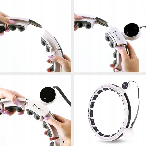HHM16 HULA HOOP WHITE WITH MAGNETS AND WEIGHT + COUNTER HMS Brand HMS