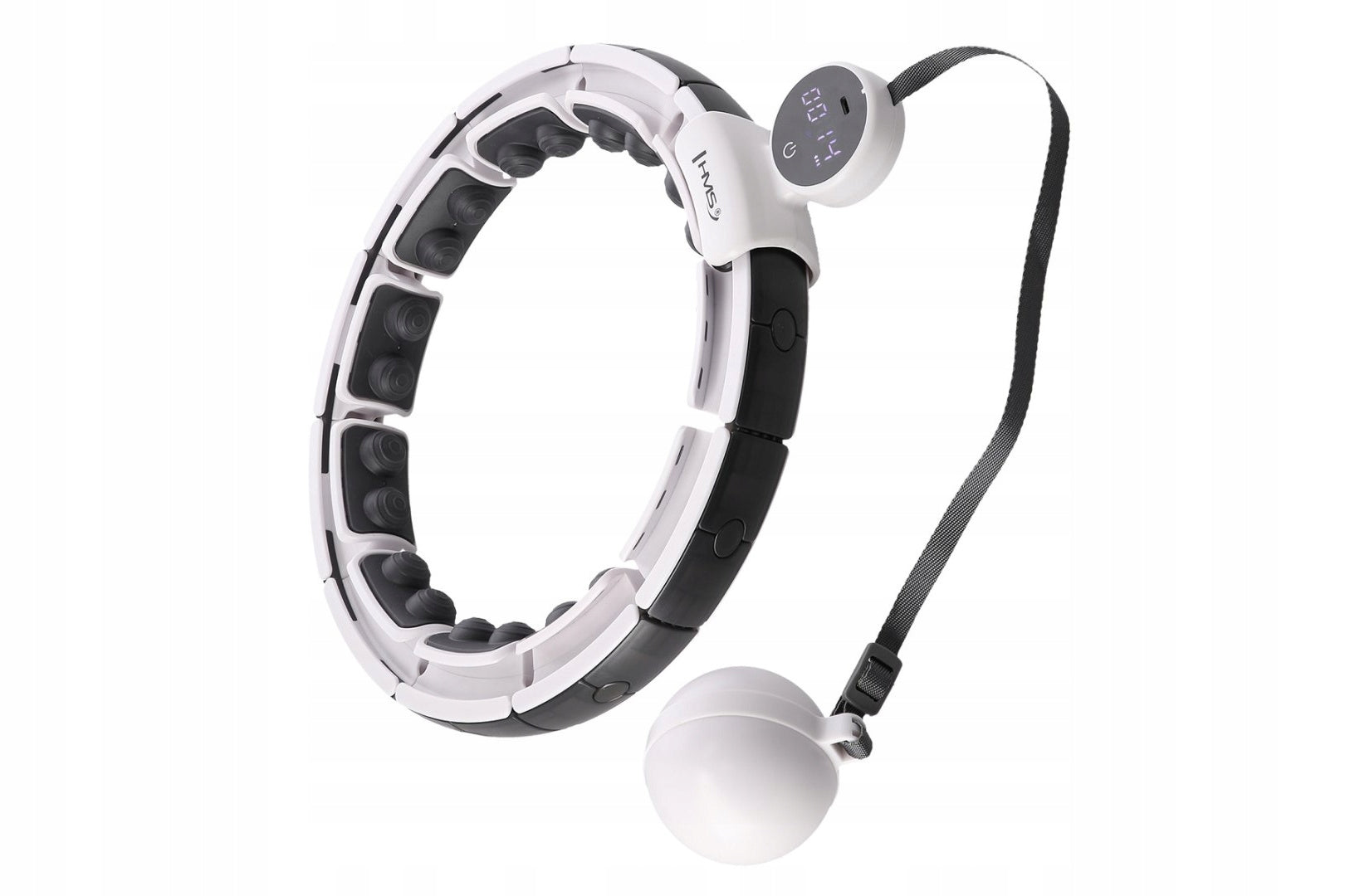 HHM16 HULA HOOP WHITE WITH MAGNETS AND WEIGHT + COUNTER HMS
