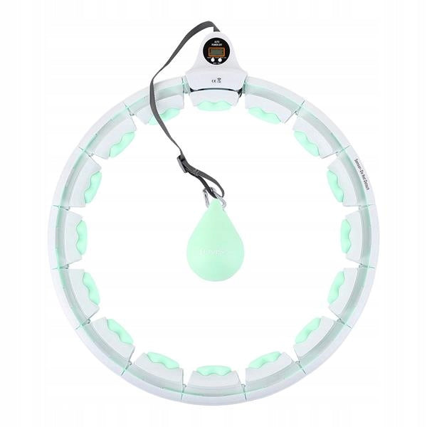 HHW06 HULA HOOP GREEN WITH PROJECTIONS AND WEIGHT + COUNTER HMS