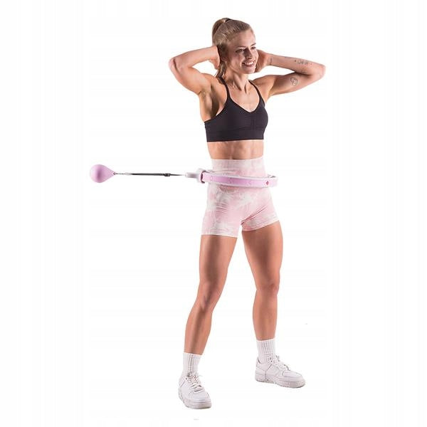 HHW06 HULA HOOP PINK WITH PROJECTIONS AND WEIGHT + COUNTER HMS Color pink