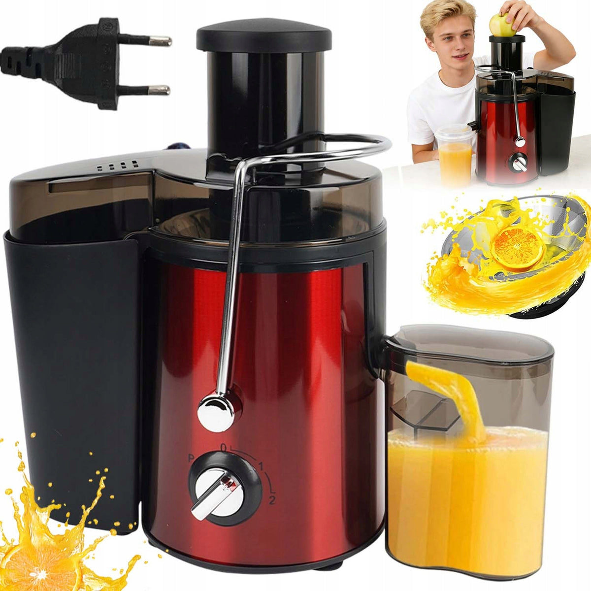 HIGH SPEED JUICER FOR FRUITS AND VEGETABLES ELECTRIC 3 SPEEDS