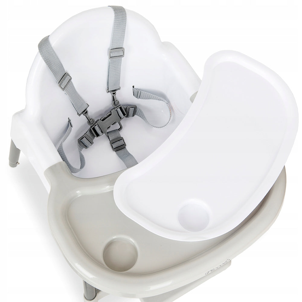 HIGHCHAIR ADJUSTABLE TABLE WITH TRAY STRAPS AND FOOTREST ATTESTATION Packaging status original