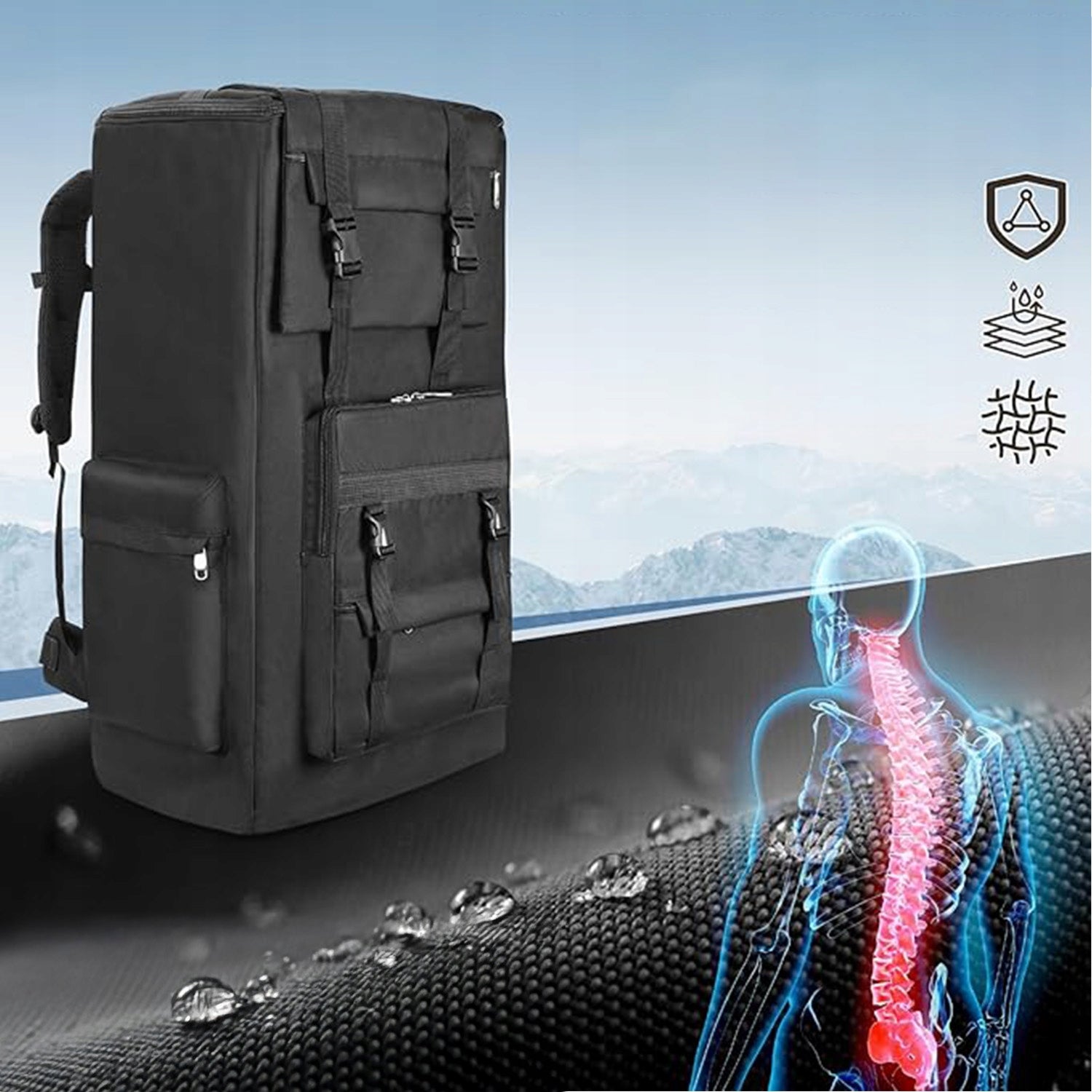 HIKING BACKPACK 120L LARGE TREKKING MOUNTAIN WOMEN'S MOUNTAIN CAMP Manufacturer code Plecak turystyczny dfhb