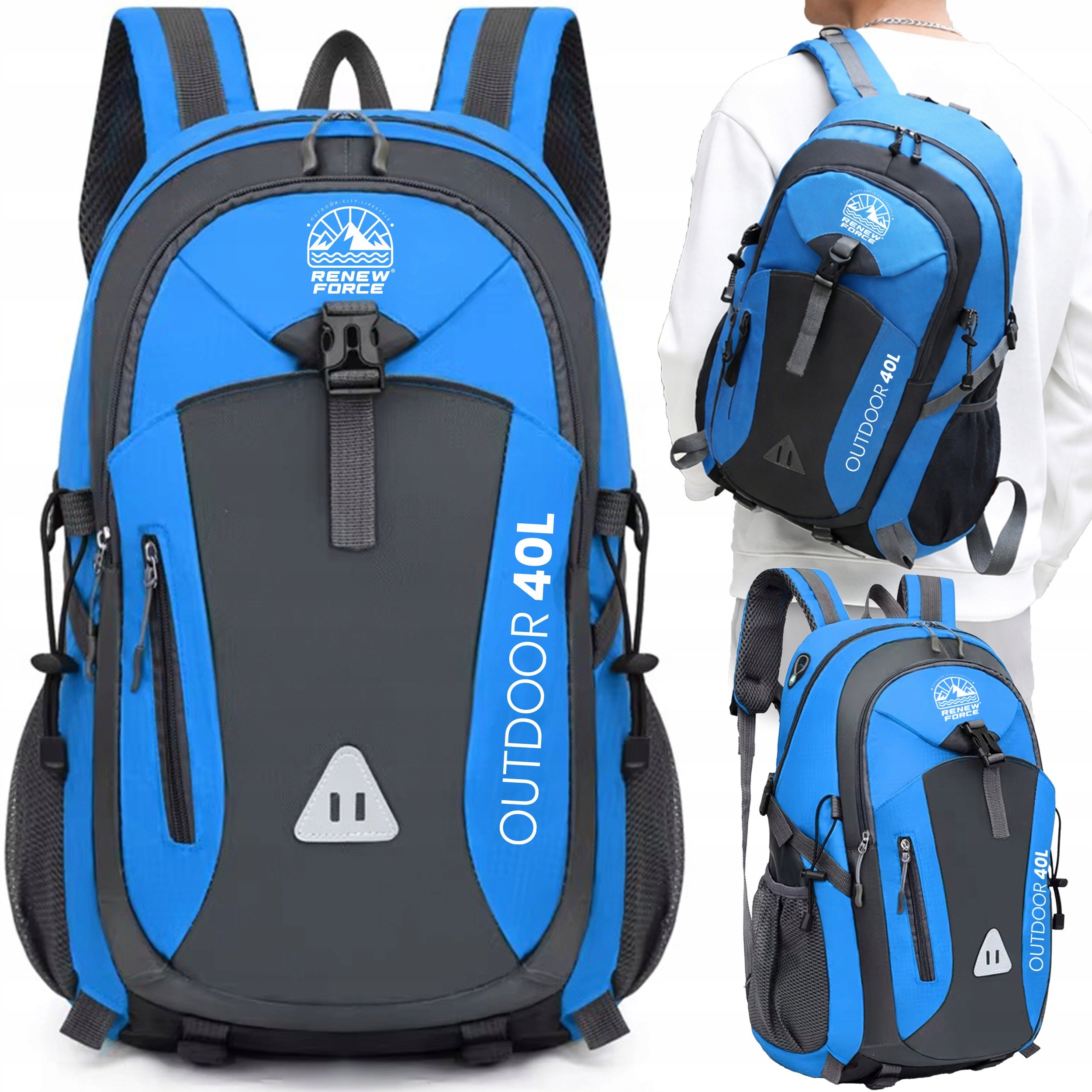 HIKING BACKPACK 40L RENEW FORCE WATER RESISTANT FOR MOUNTAIN TRIPS Manufacturer code POJEMNY GÓRSKI DO SZKOŁY NA WAKACJE MIEJSKI 3