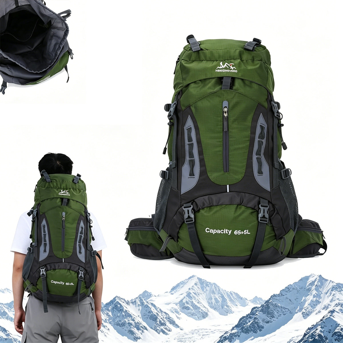 HIKING BACKPACK Large 70L Trekking Mountain Women's Men's Mountain Lightweight