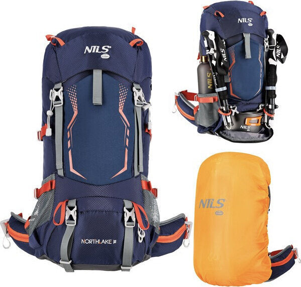 HIKING BACKPACK MOUNTAIN NAVY BLUE NORTHLAKE 30L+10 NILS CAMP