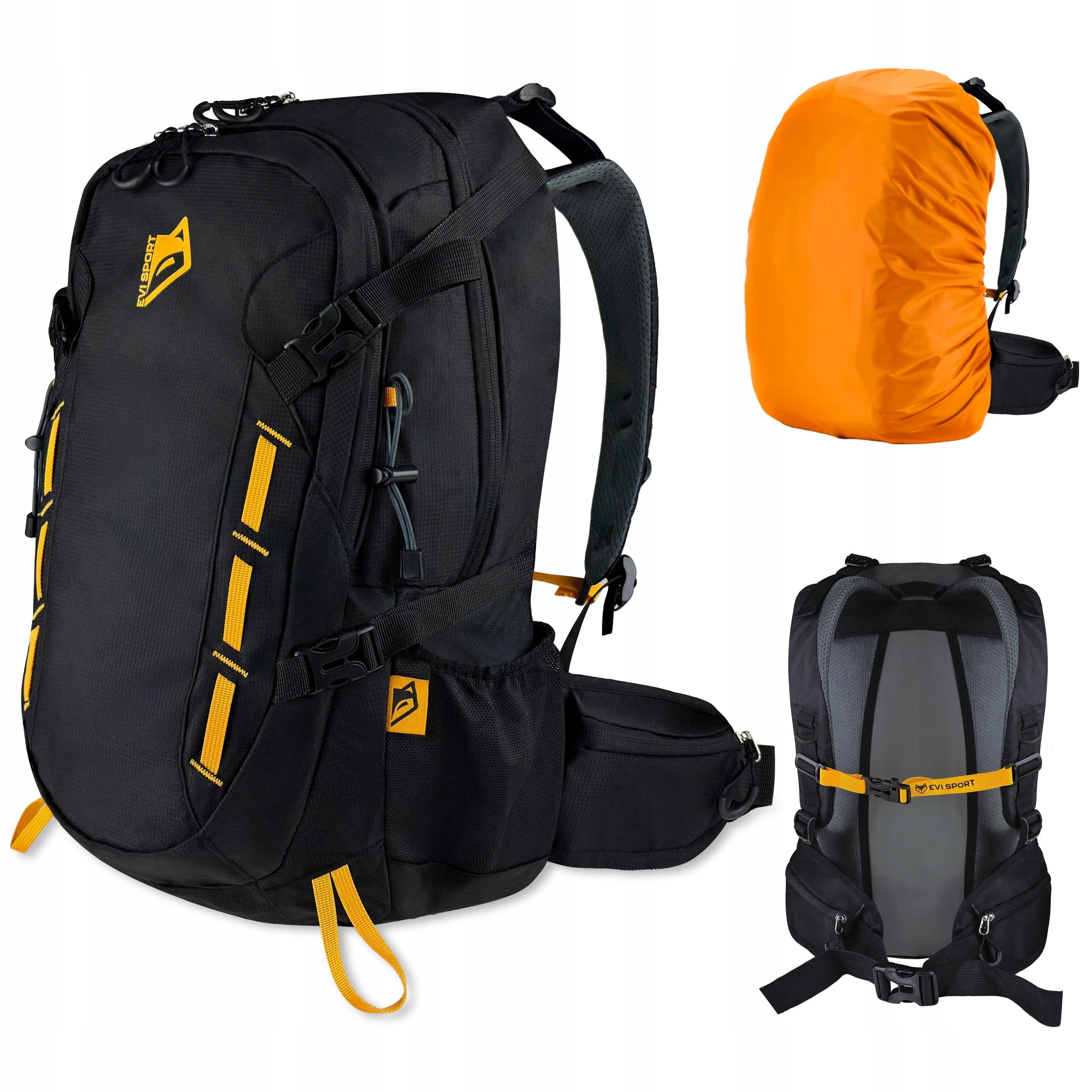 HIKING BACKPACK TREKKING MOUNTAIN 40L MEN'S WOMEN'S STRONG IN THE MOUNTAINS BLACK