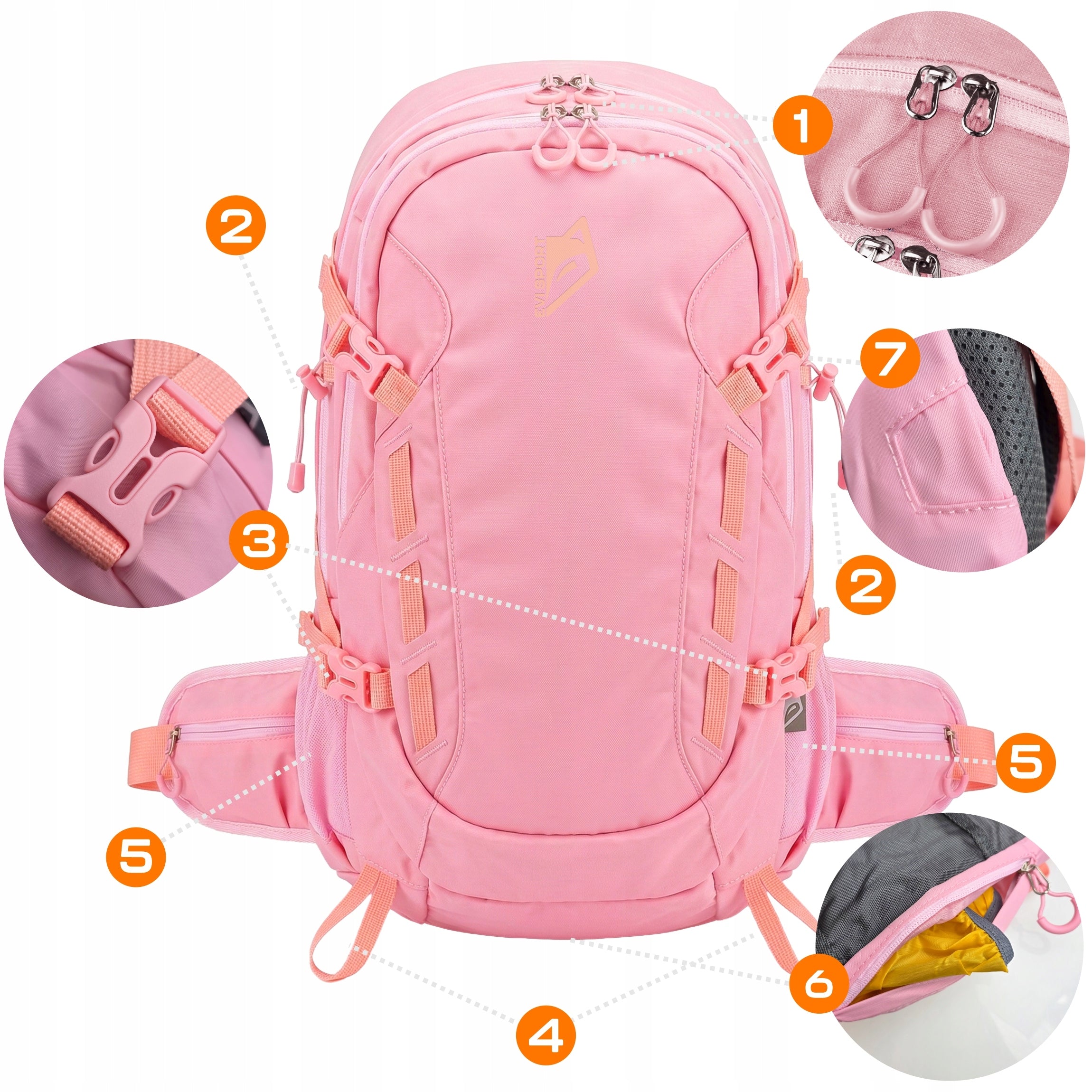 HIKING BACKPACK URBAN MOUNTAIN TREKKING 40L WOMEN'S STRONG LIGHT IN THE MOUNTAINS Manufacturer code SHP-1143