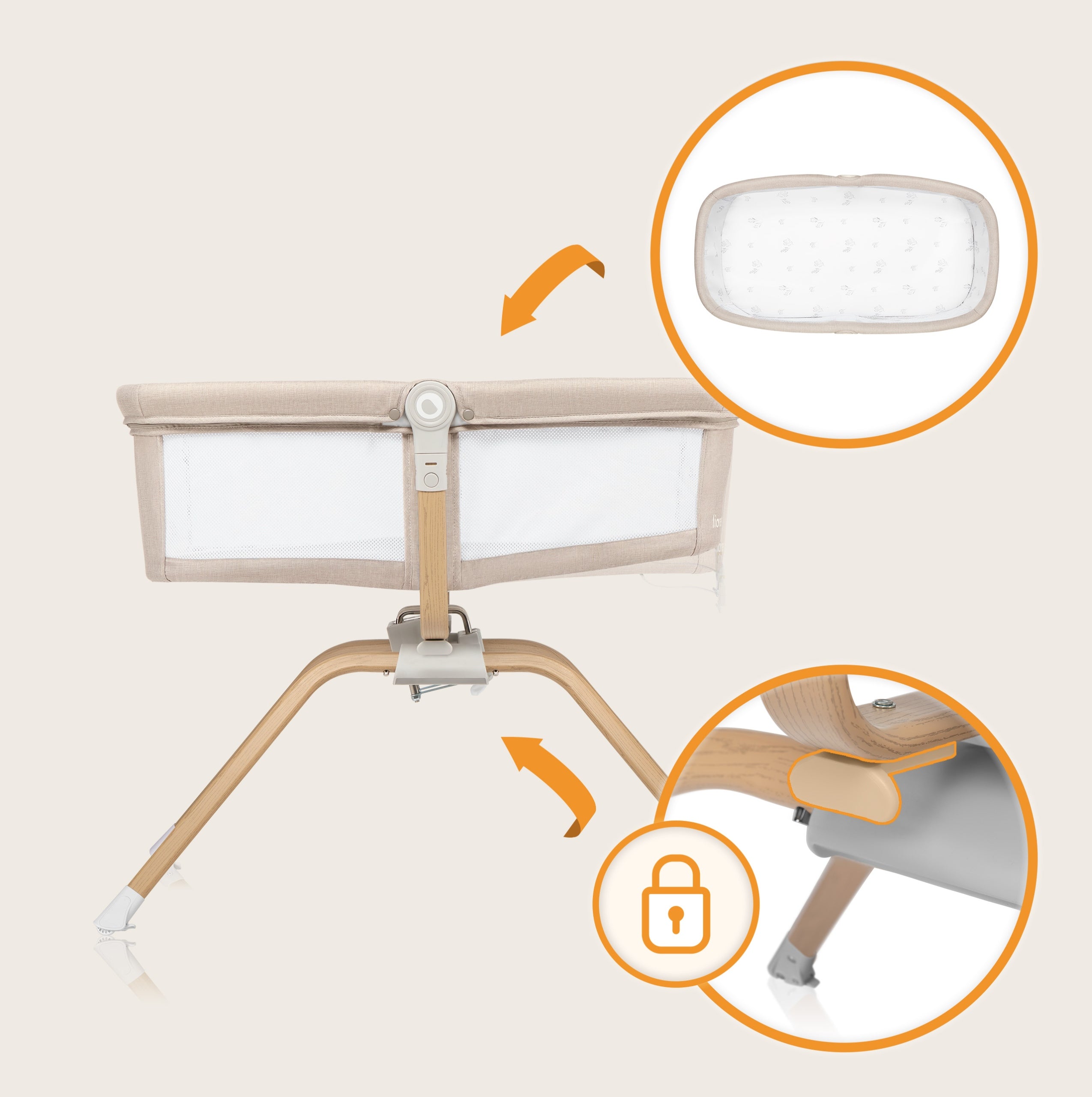 HIKING COT 3in1 CRADLE PLAYPEN MATTRESS BAG LIONELO MALIN EVO Manufacturer code LO-MALIN EVO BEIGE NATURAL