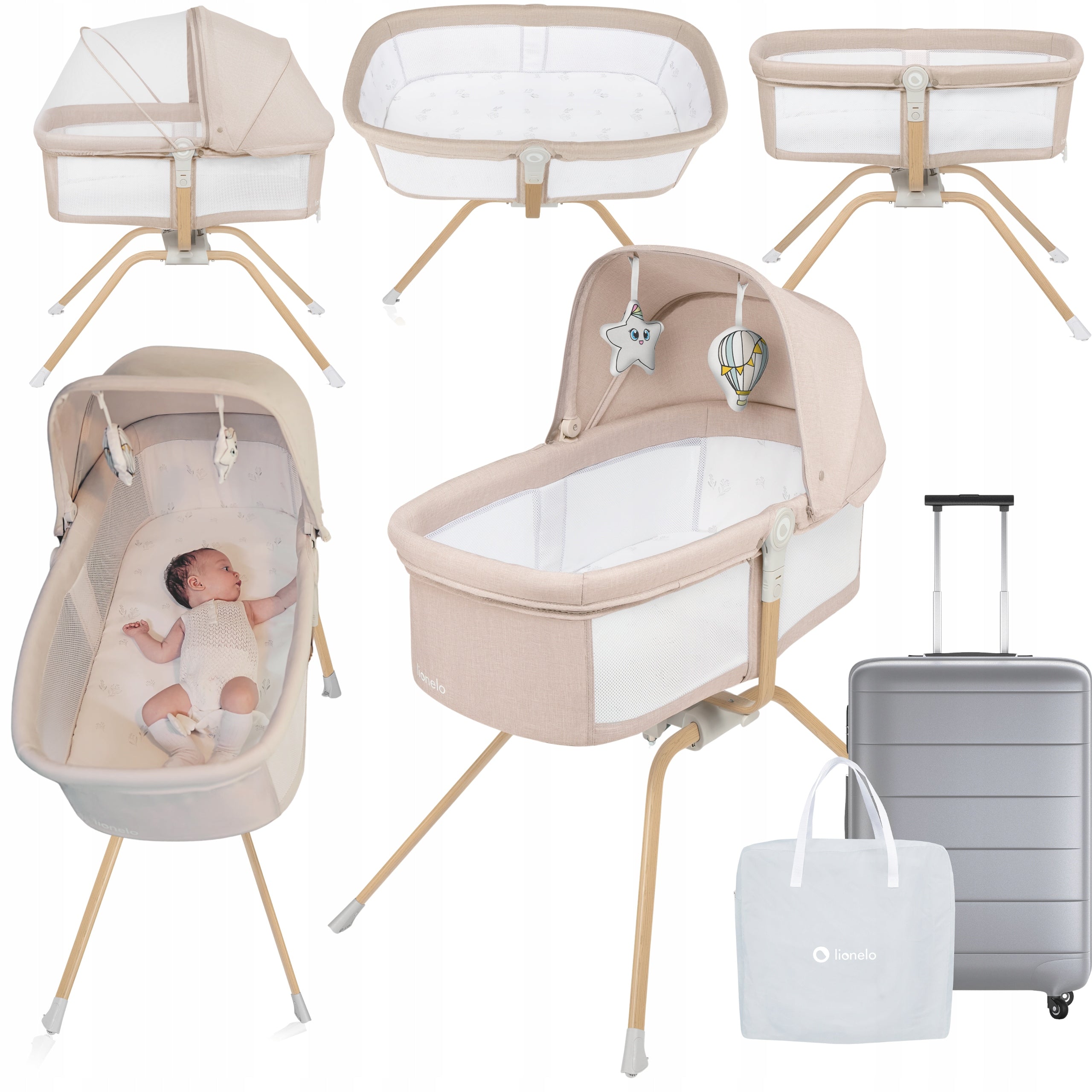 HIKING COT 3in1 CRADLE PLAYPEN MATTRESS BAG LIONELO MALIN EVO