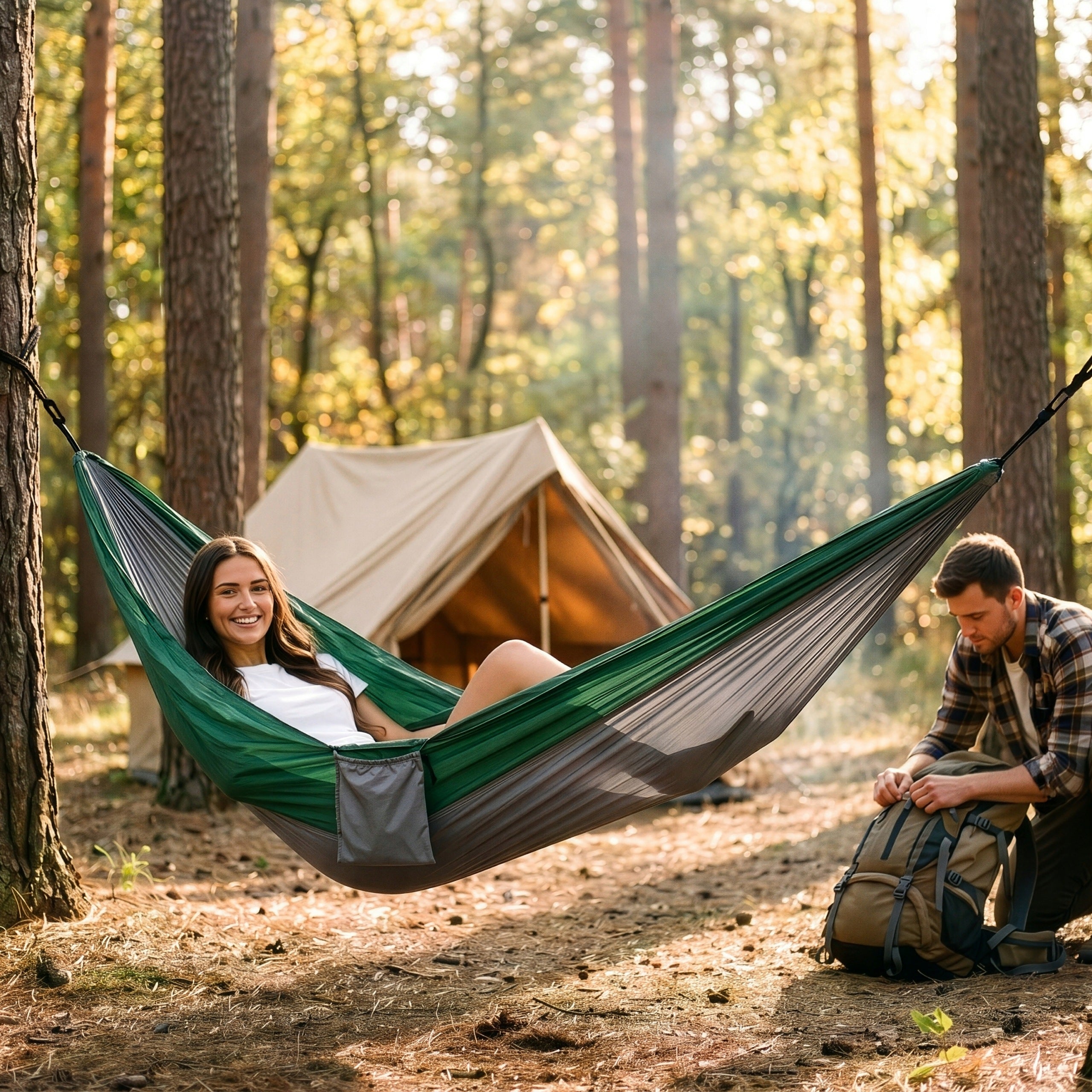 HIKING HAMMOCK PORTABLE TRAVEL SURVIVAL ULTRA LIGHTWEIGHT LARGE GARDEN Packaging status original
