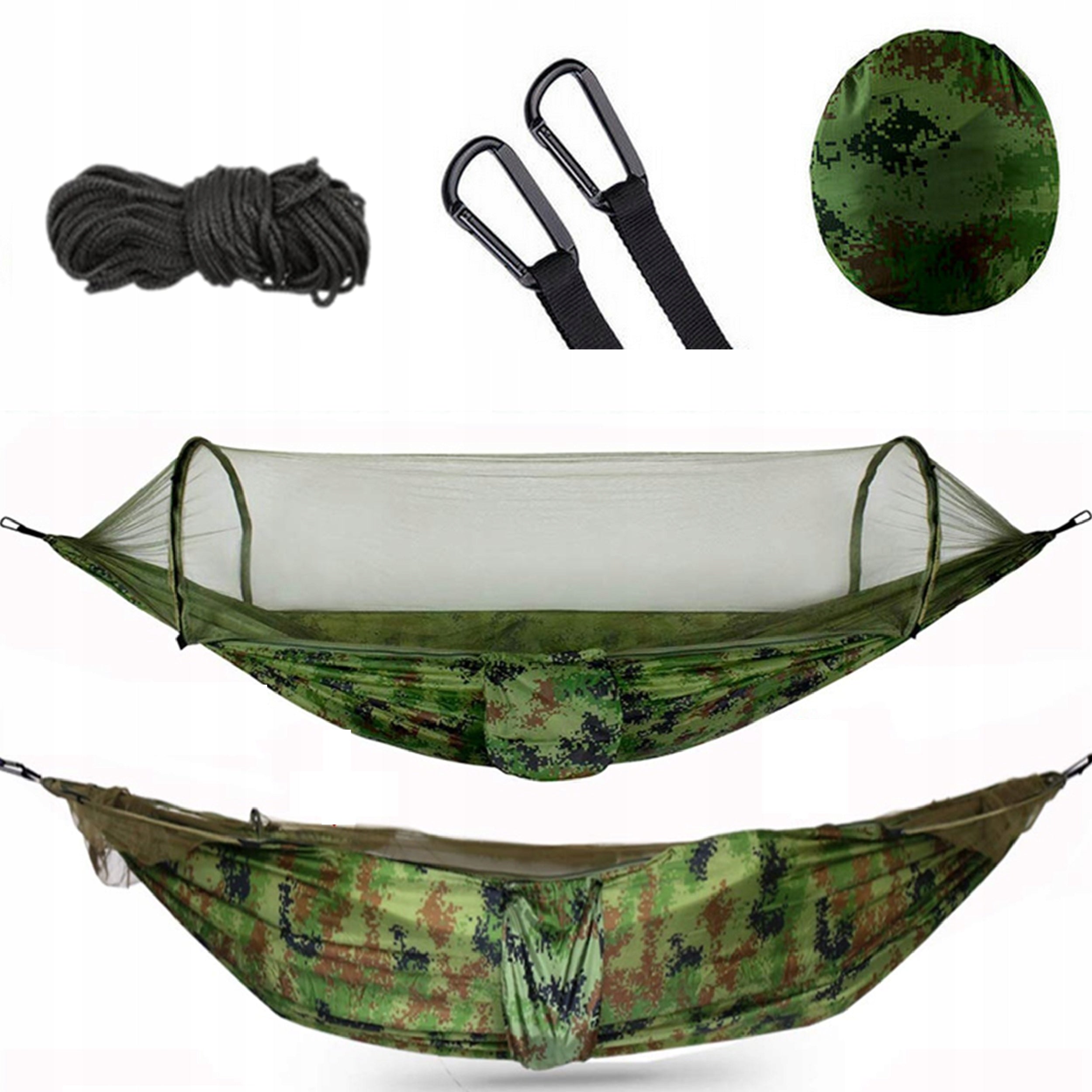 HIKING HAMMOCK WITH MOSQUITO NET DOUBLE FRAME SWING 260X140 FOR GARDEN