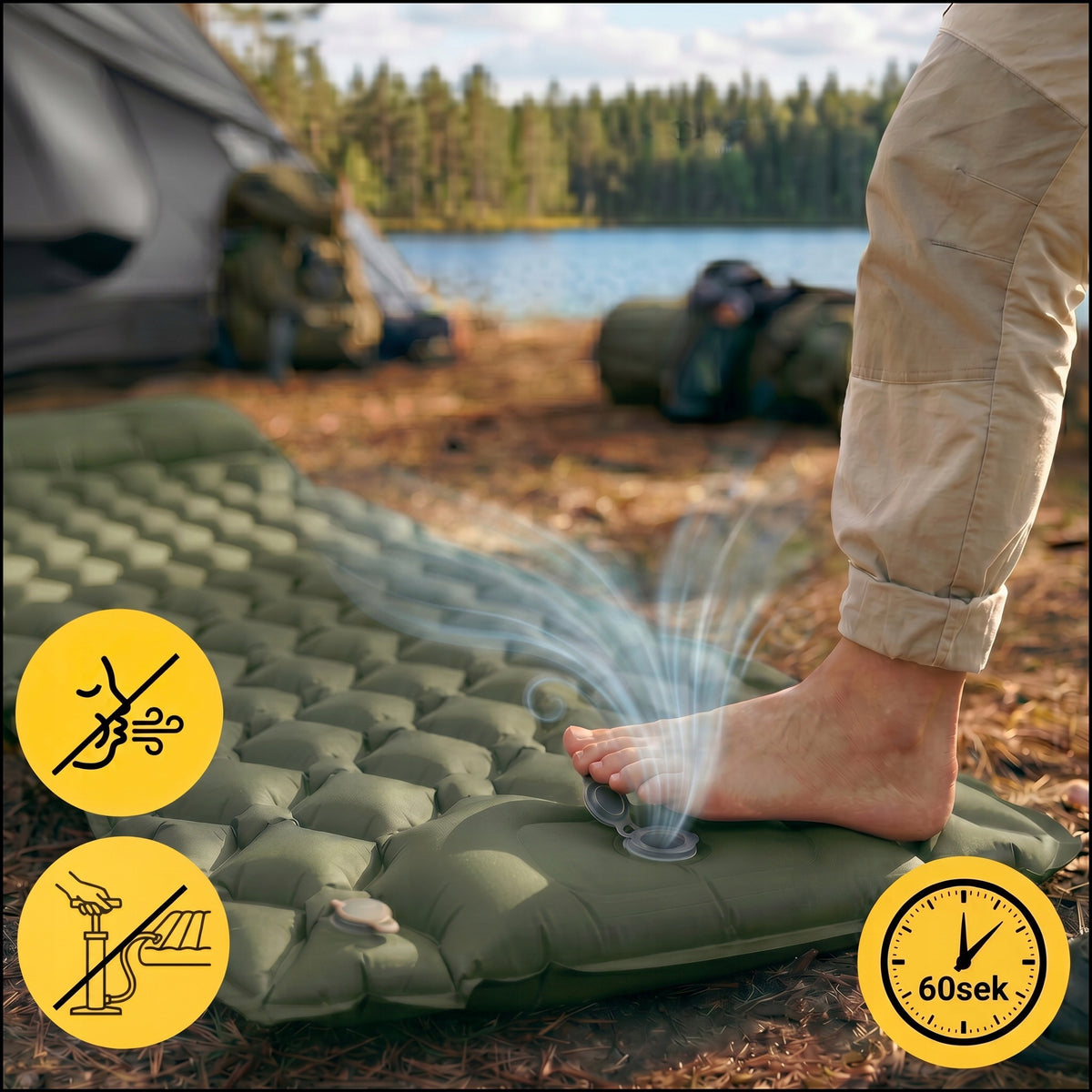 HIKING MAT BUILT-IN SINGLE PUMP LIGHTWEIGHT FOR SLEEPING Air Manufacturer code 5908263348233