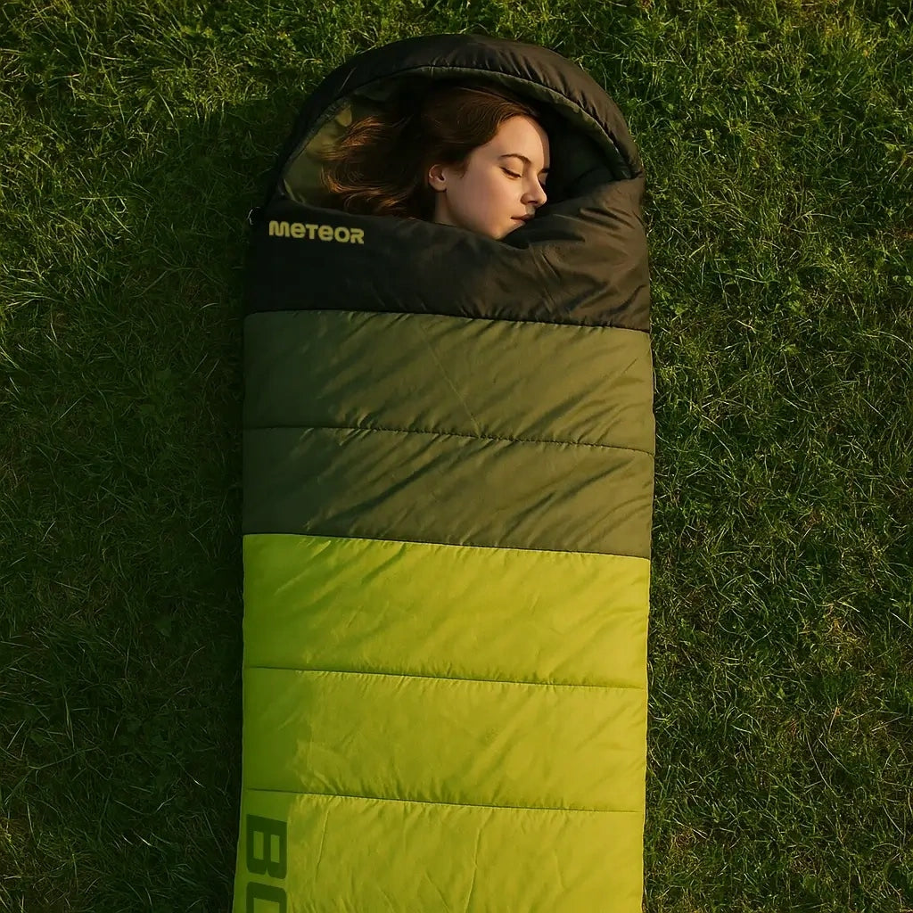 HIKING SLEEPING BAG FOR TENT QUILT WITH HOOD LIGHT METEOR 220x75 LEFT Packaging status original