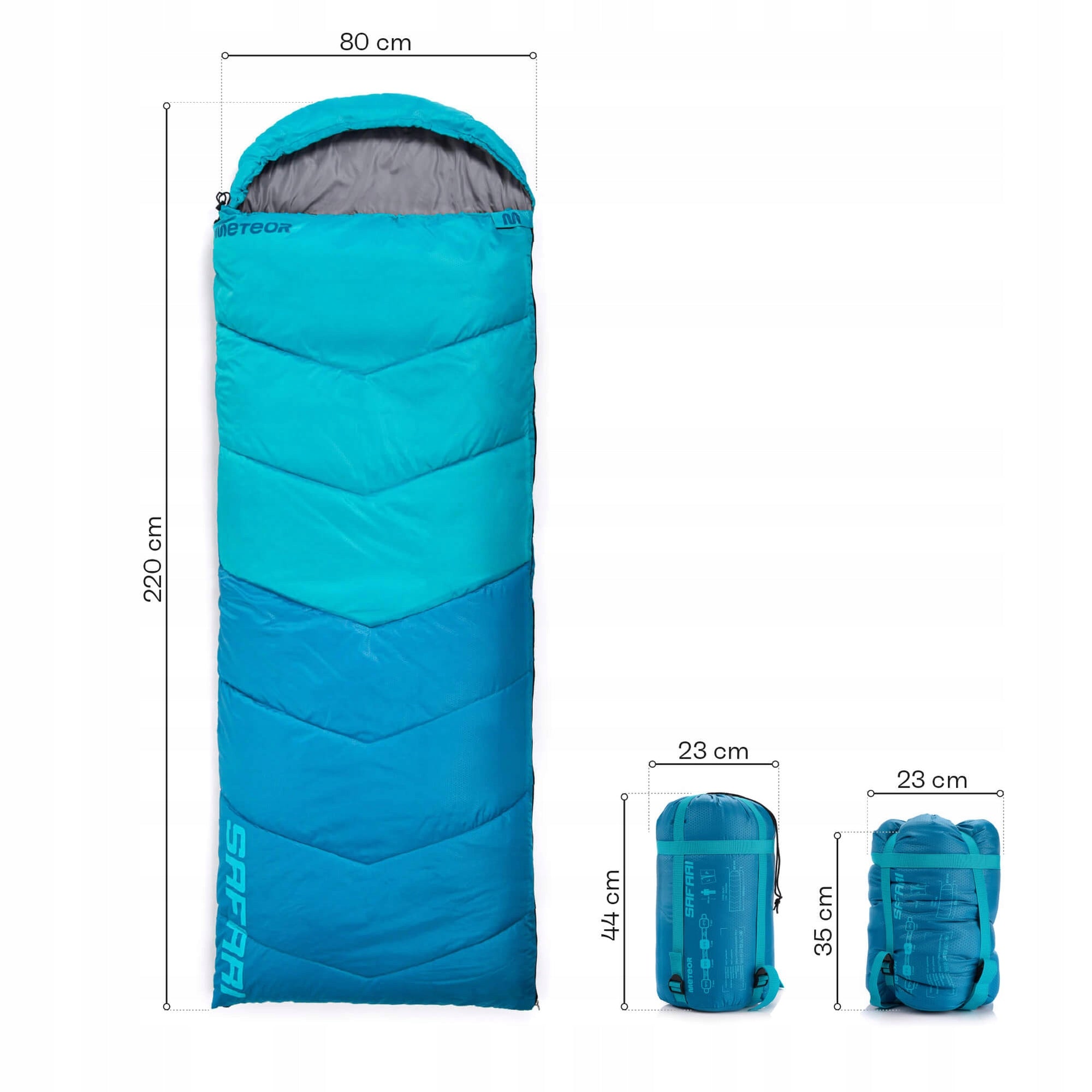 HIKING SLEEPING BAG FOR TENT QUILT WITH HOOD LIGHT METEOR 220x80 LEFT Packaging status original