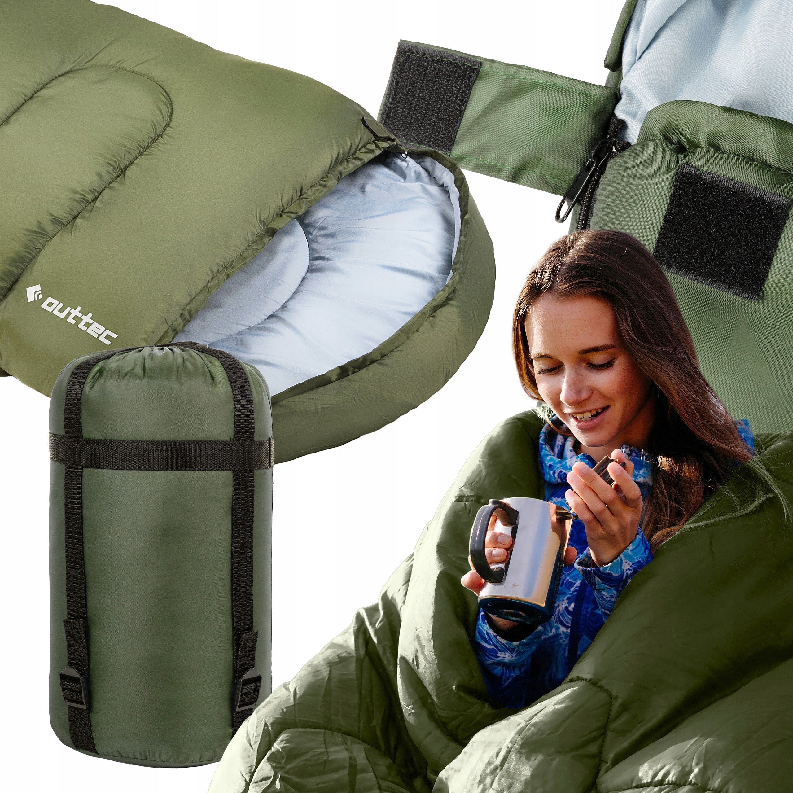 HIKING SLEEPING BAG LIGHT WHEEL WITH HOODED ALL-SEASON OUTTEC