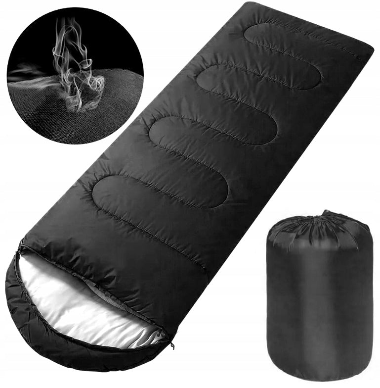 HIKING SLEEPING BAG MUMMY DUVET 2in1 HOOD COVER WARM LIGHT 210x75 CM
