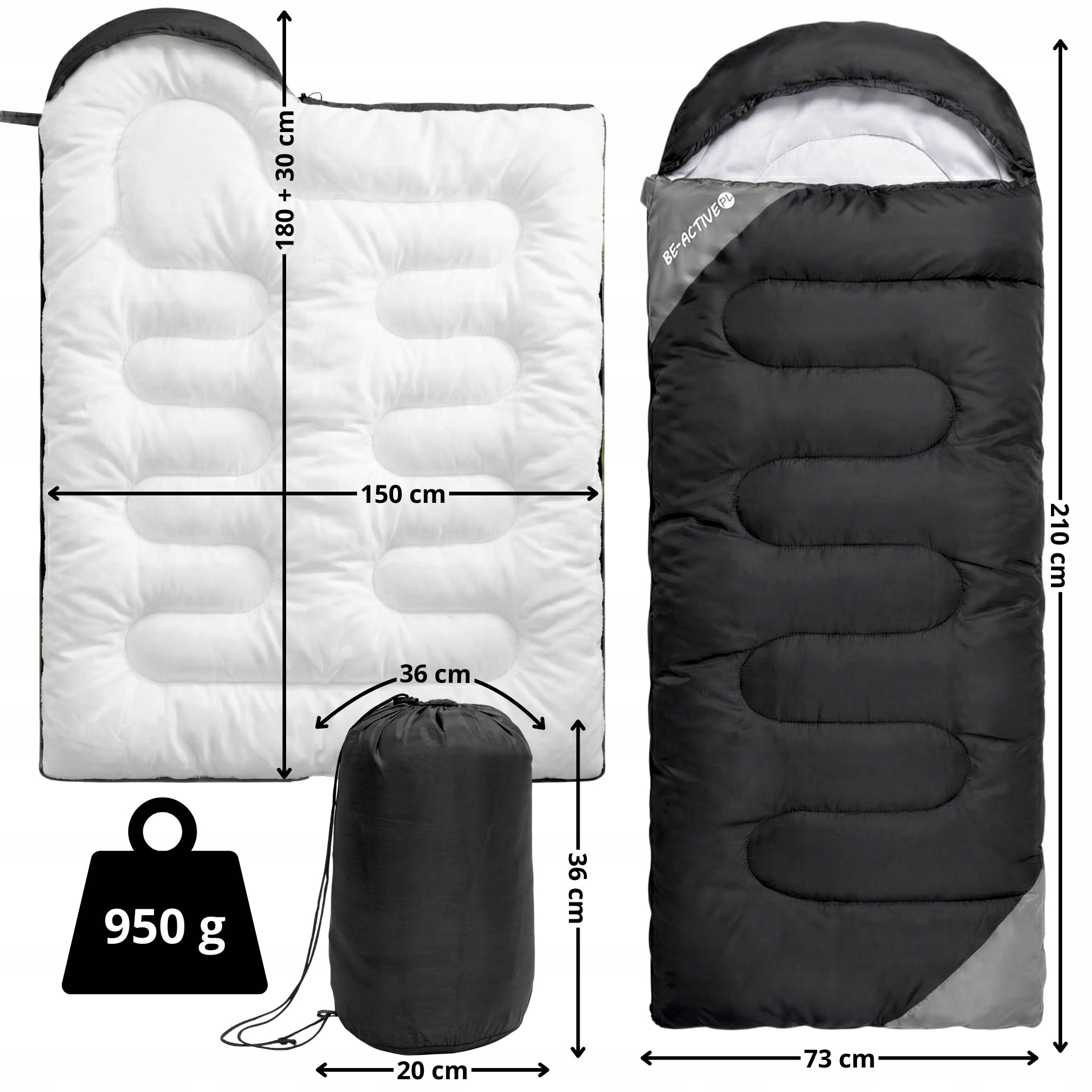 HIKING SLEEPING BAG MUMMY WITH HOOD WARM DUVET 2in1 LIGHT COVER 210cm Manufacturer code Śpiwór turystyczny z kapturem kołdra lekka