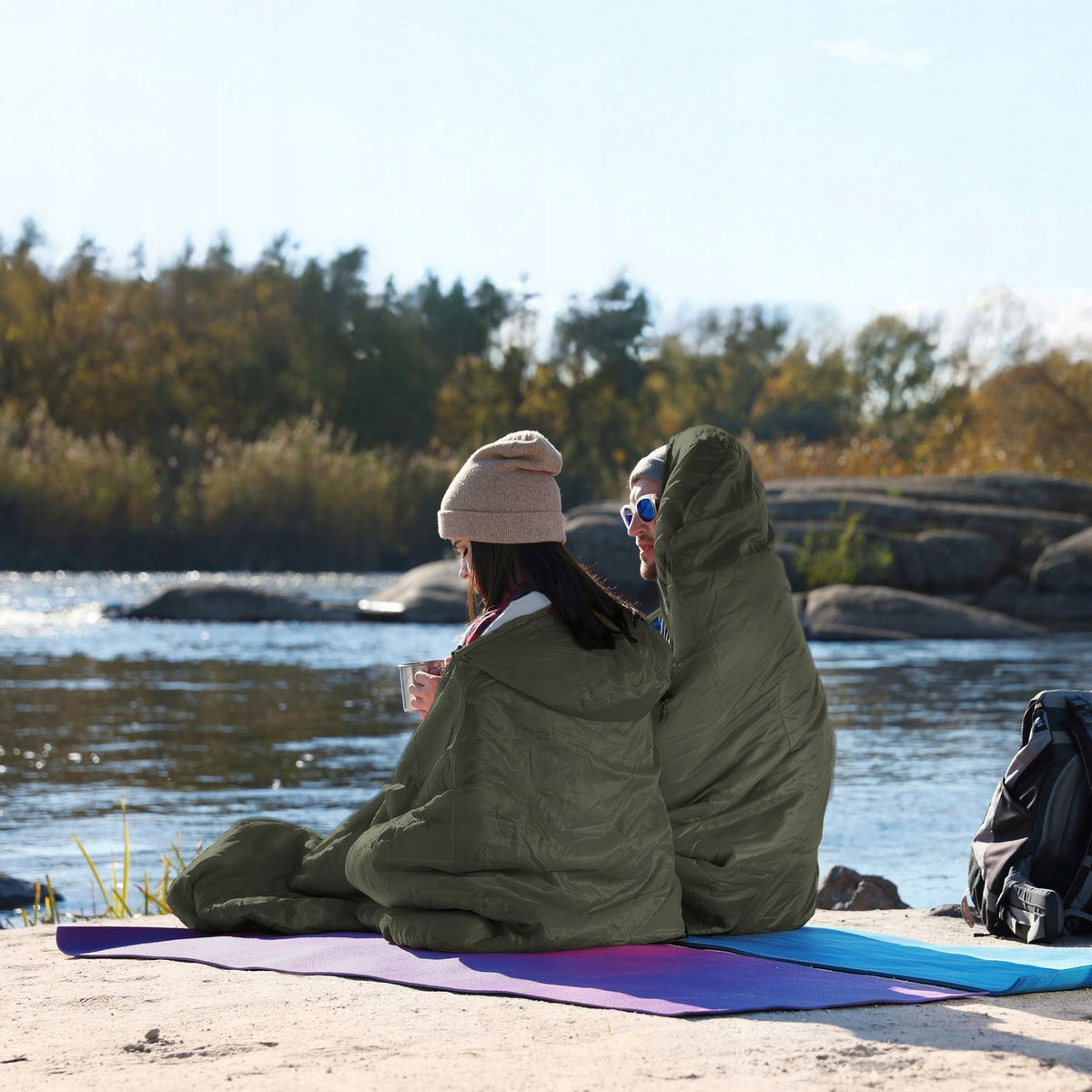 HIKING SLEEPING BAG ULTRA LIGHT SUMMER DUVET WITH HOOD 150 OUTTEC Manufacturer code O-42121