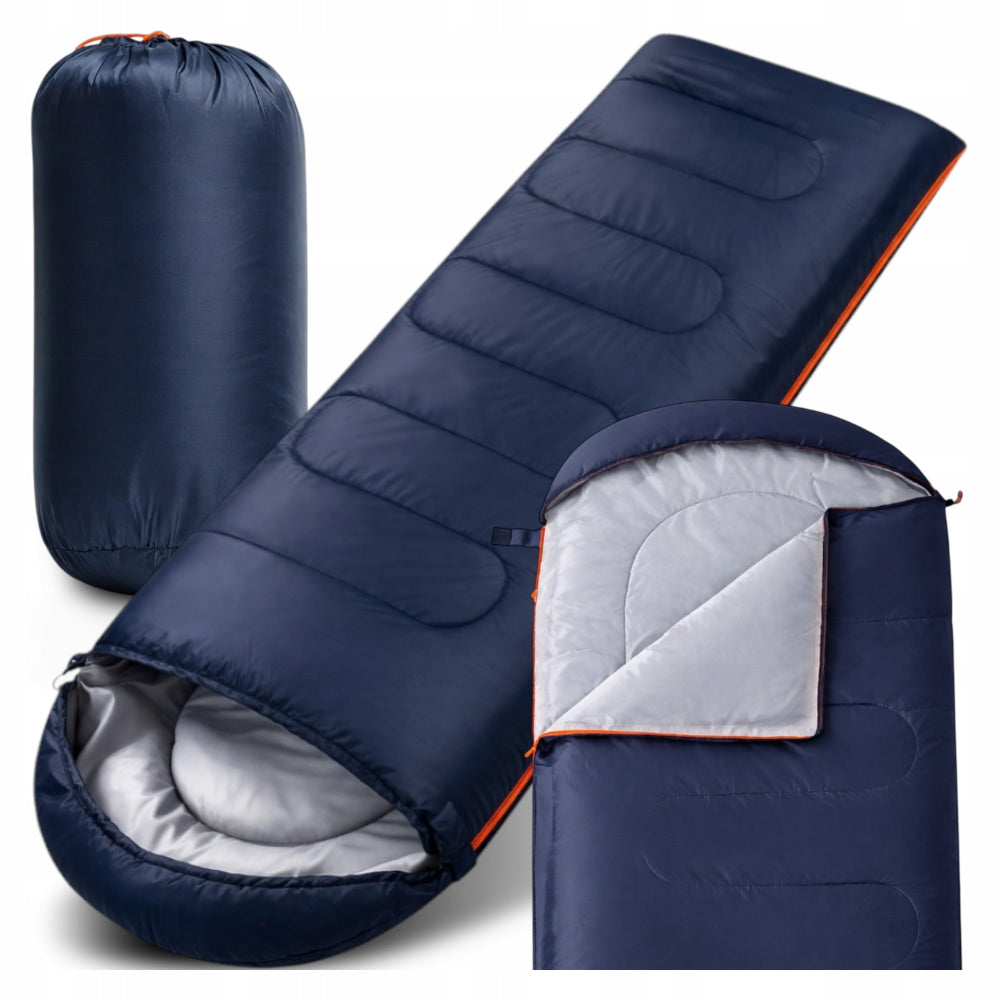 HIKING SLEEPING BAG WARM MUMMY DUVET LIGHTWEIGHT HOODED COVER 2in1 LARGE