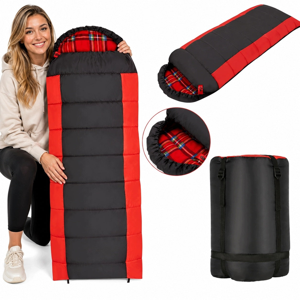 HIKING SLEEPING BAG WINTER MILITARY DOWN FISHING CATERPILLAR 220CM LARGE