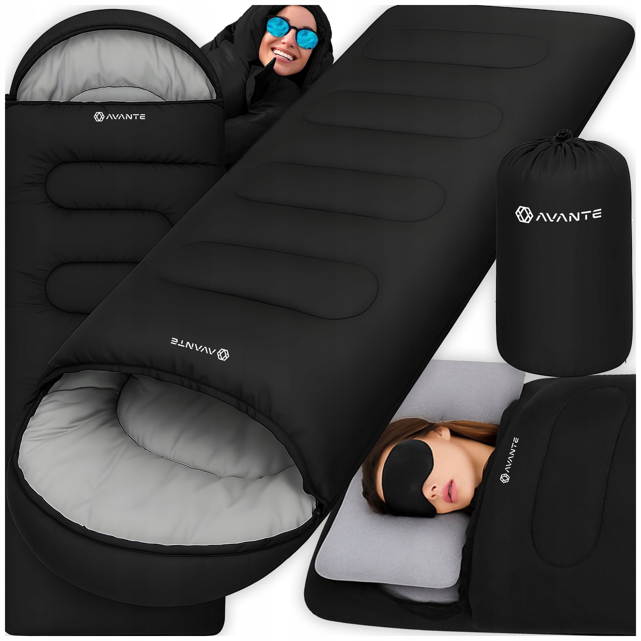 HIKING SLEEPING BAG WINTER WARM WITH HOOD 2in1 LARGE MILITARY MUMMY 210x75