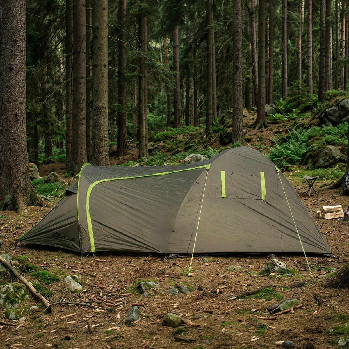HIKING TENT LARGE CAMPING WATERPROOF 3 PERSON DURABLE Manufacturer code 5908136776361