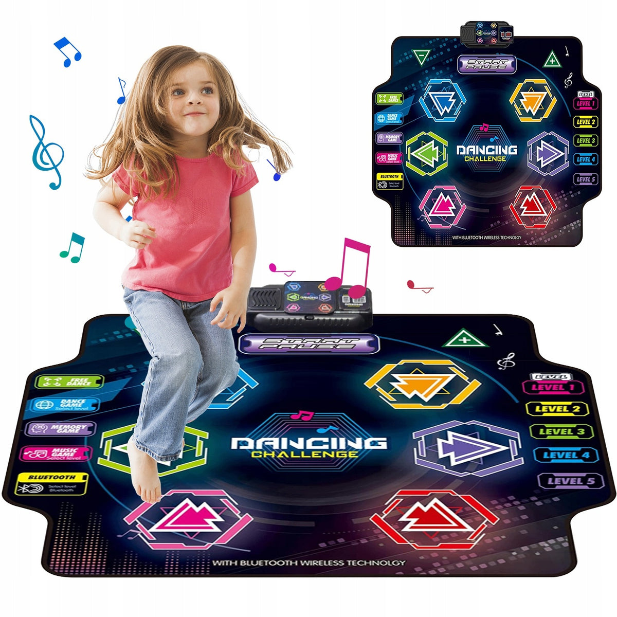HIT! INTERACT. DANCE MAT | 5 GAMES 6 LEDS | BLUETOOTH GIFT FOR KIDS Packaging status original