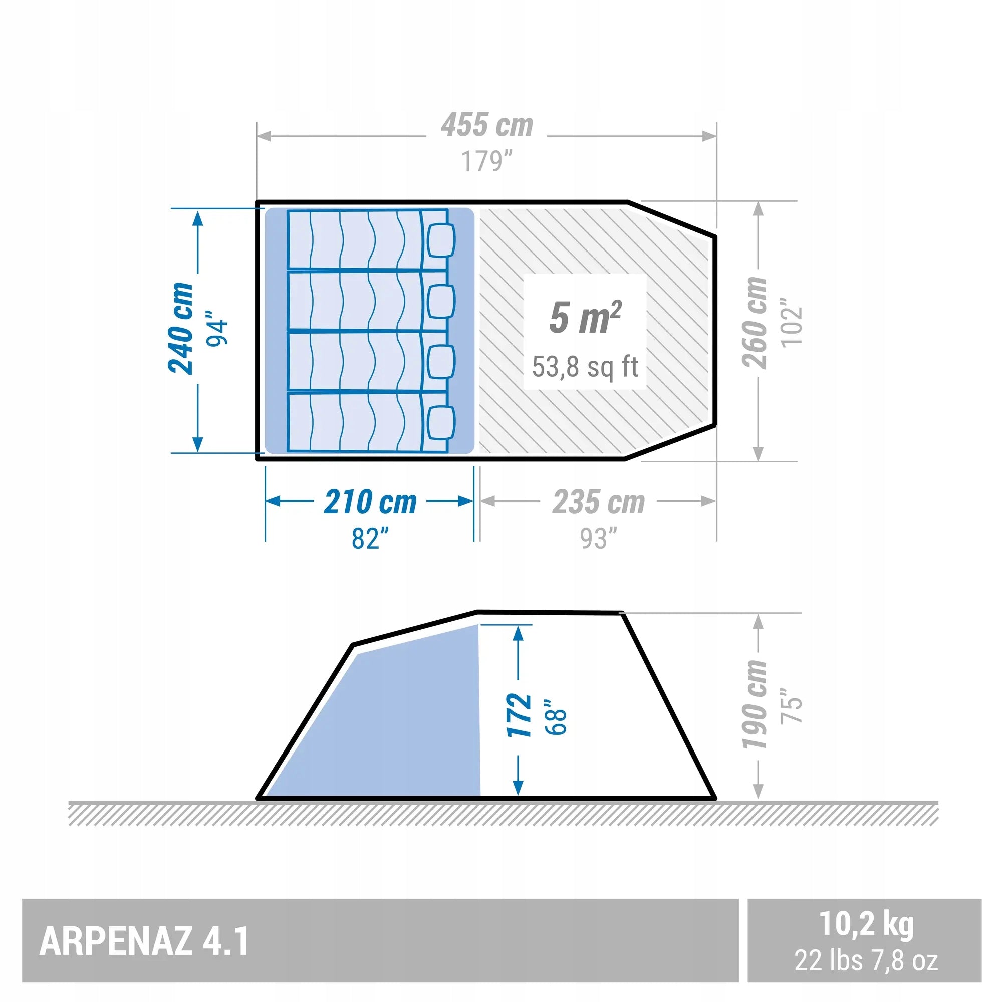 HIT OF THE SEASON!!! Camping tent Quechua Arpenaz 4.1 4 persons Manufacturer code 4456574