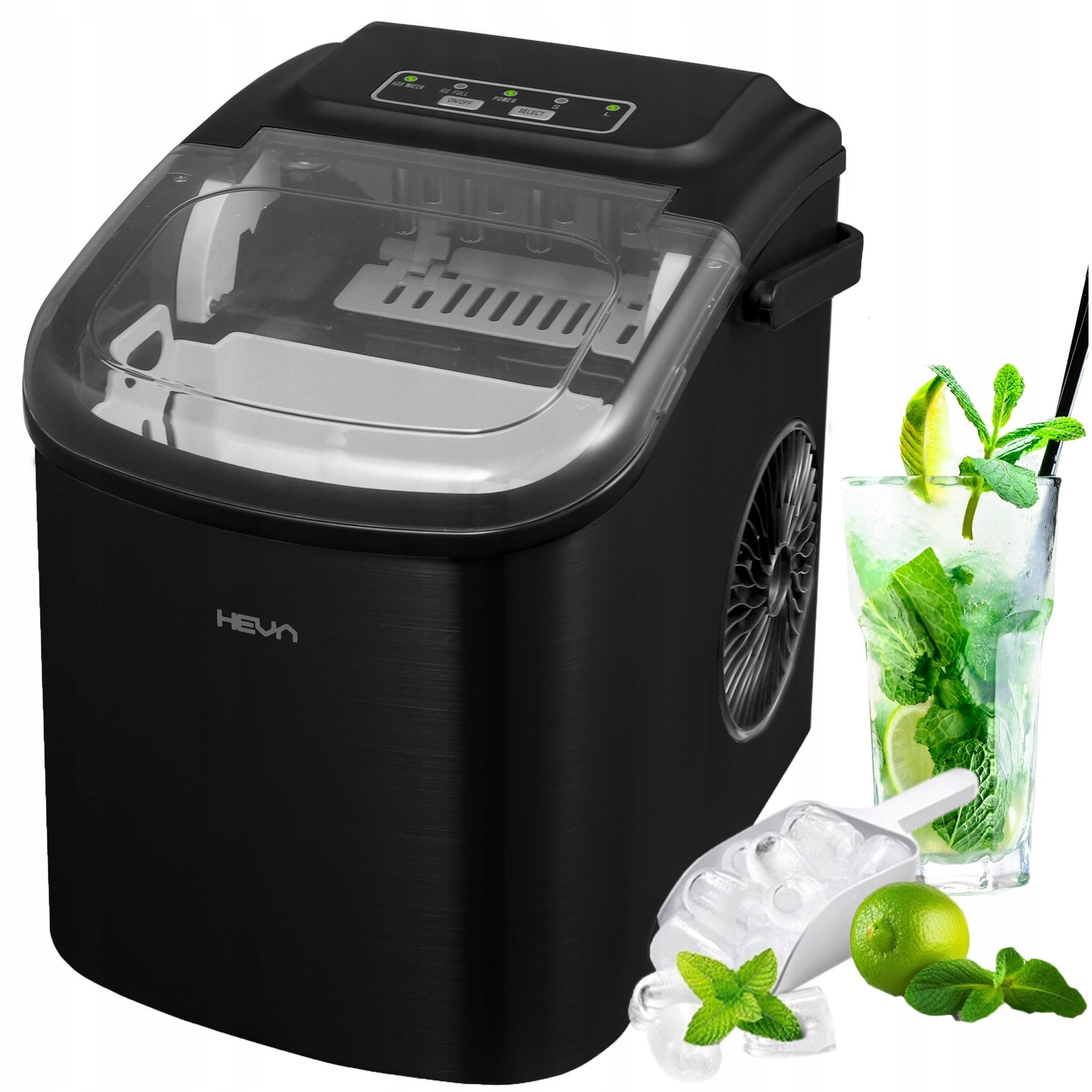 HIX Ice Maker Efficient Fast Quiet Cube Machine 12kg + Blade