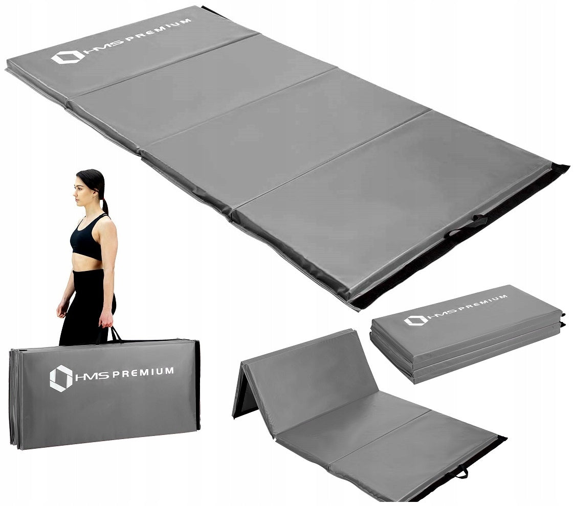 HMS Gymnastic Mattress Folding Grey Training for Exercise and Yoga